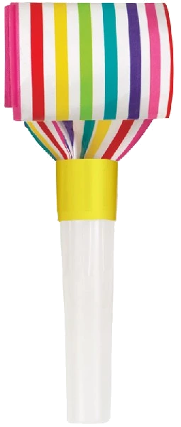 (8) Rainbow Stripe Squawker Blowouts