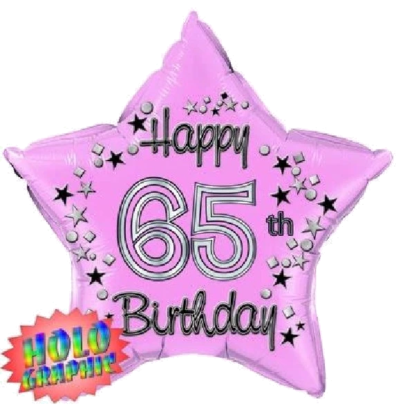 22IN 65TH PINK FOIL BALLOON