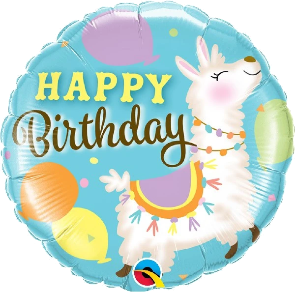 18IN B/DAY LLAMA FOIL BALLOON