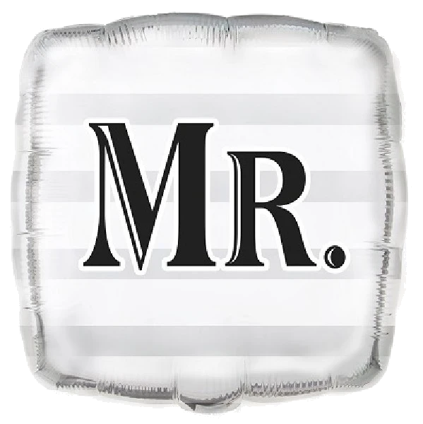 18IN SILVER MR WEDDING SQ FOIL BALLOON