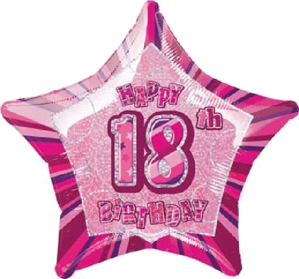 PINK GLITZ 18TH 20IN FOIL BALLOON