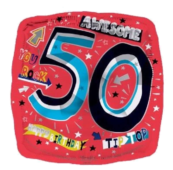 50TH B/DAY 18IN FOIL BALLOON