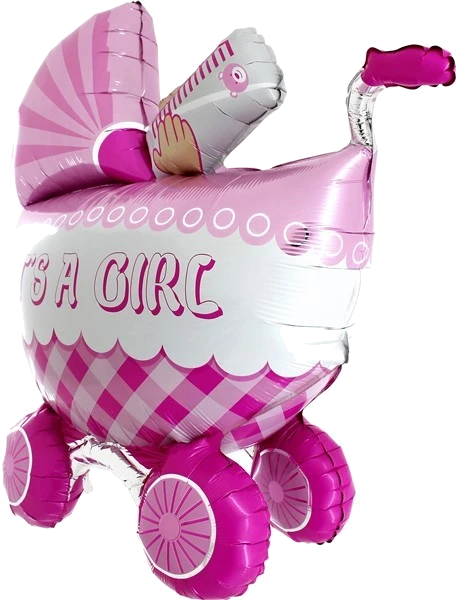 42In Its A Girl Buggy 3D Foil Balloon