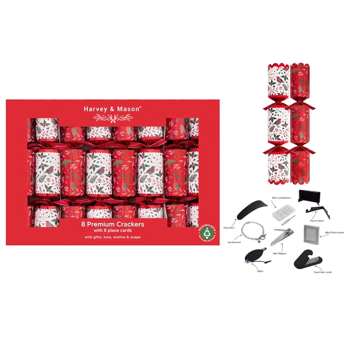 CHRISTMAS CRACKER 8 X12.5" PREMIUM RED ROBIN