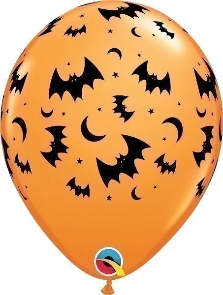 6PK 11IN FLYING BATS & MOONS QUALATEX