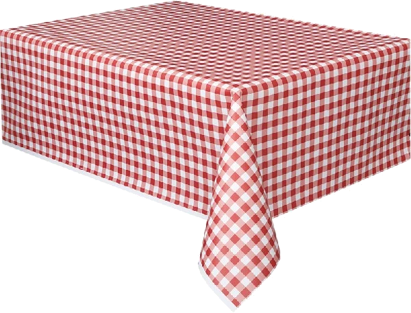 54X108In Red Gingham Table Cover