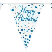 3.9M Birthday Blue Sparkling Fizz Bunting