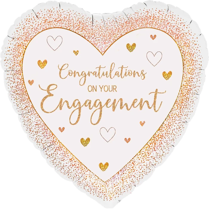 18In Engagement Rose Gold Heart Foil Balloon