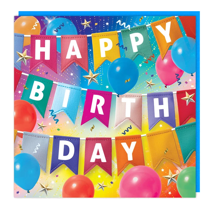 3D - Blank - Happy Birthday Bunting