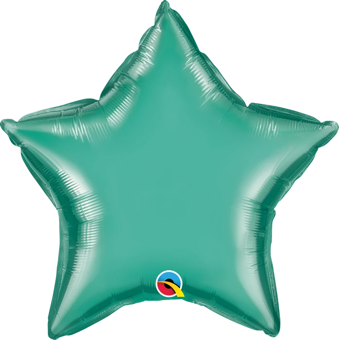 20In Chrome Green Star Foil Balloon