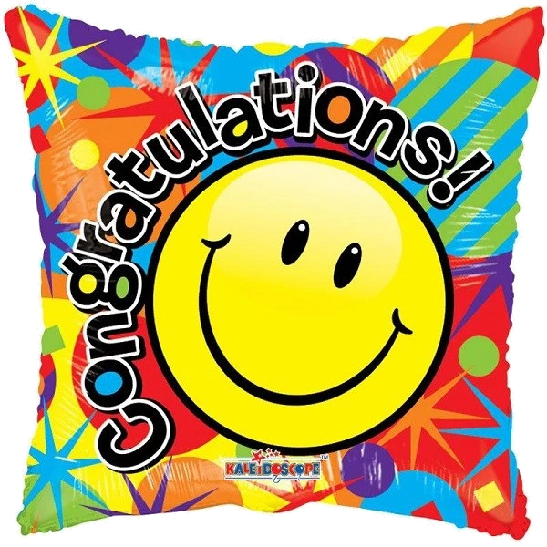 18IN SMILEY CONGRATULATIONS FOIL