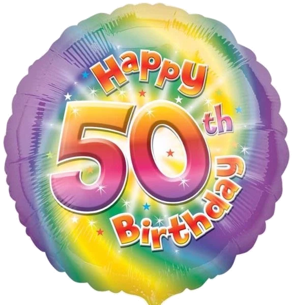 HAPPY 50TH 18IN FOIL BALLOON
