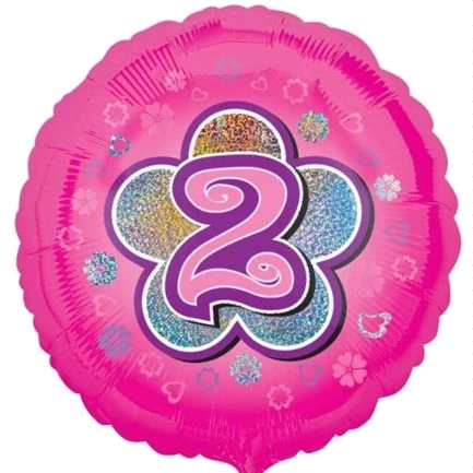 18In 2Nd Birthday Pink Flowers Foil