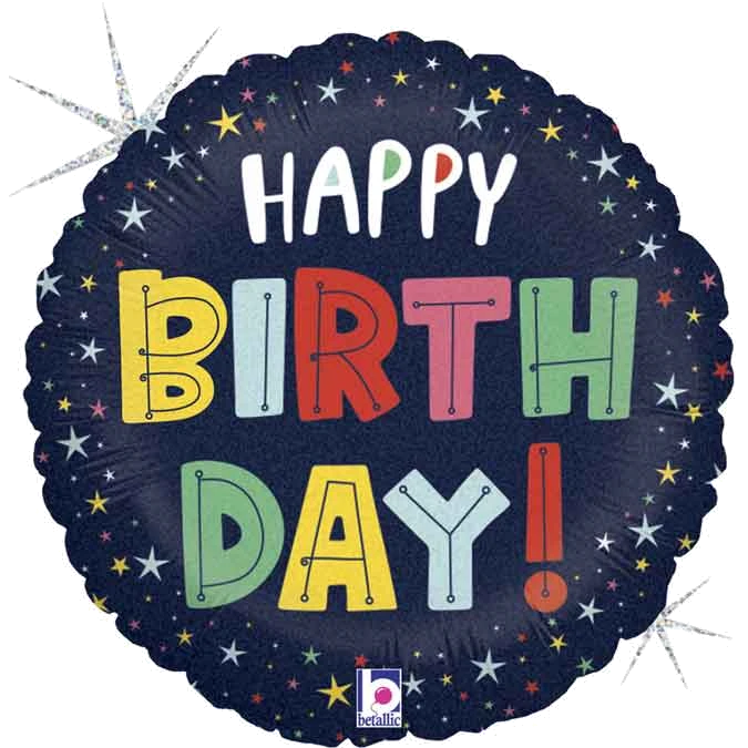 18In Birthday Colorful Star