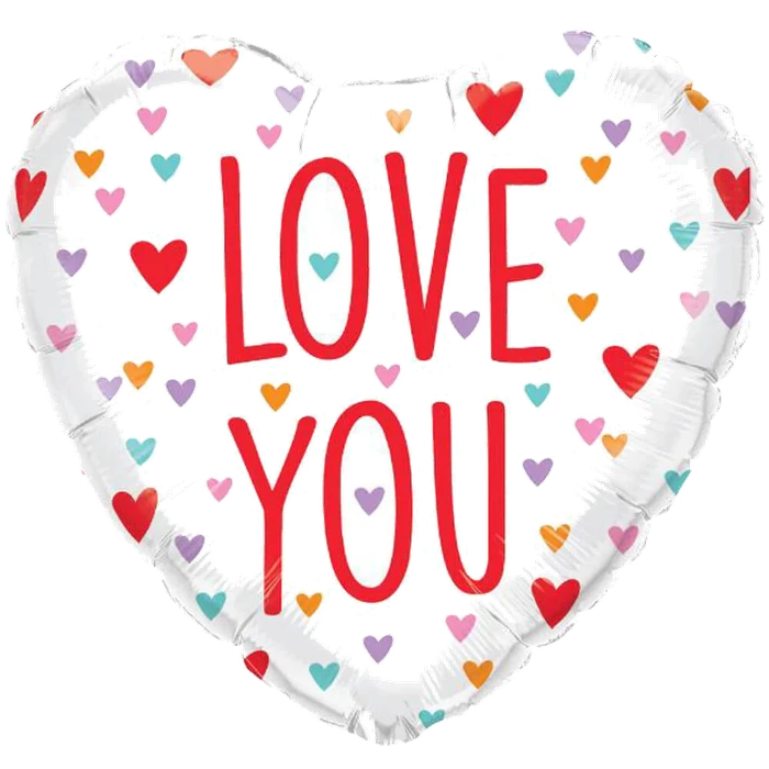 18In Love You Little Hearts Foil Balloon