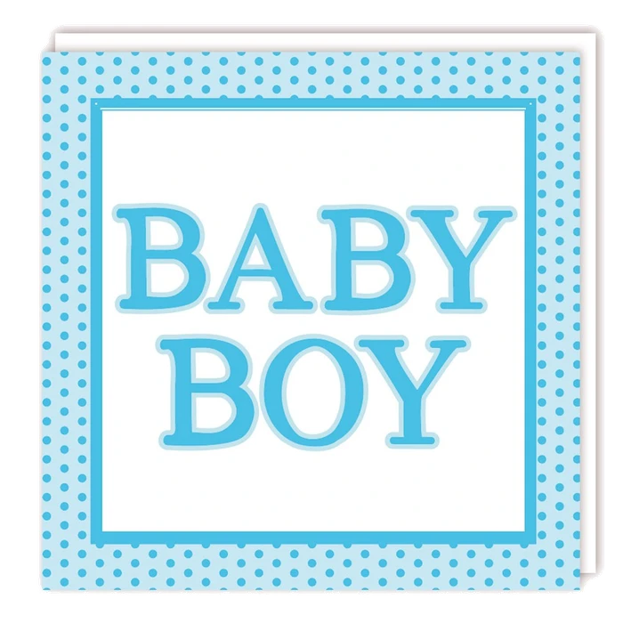 Series S New Baby Boy - Text with Spots flittered & foiled