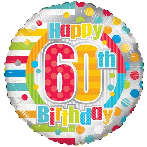 18IN UNISEX HAPPY 60TH BIRTHDAY FOIL