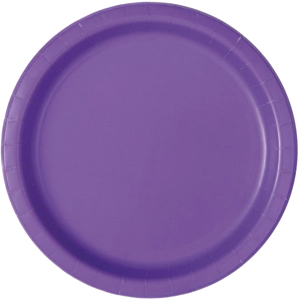 (16) 9In Neon Purple Plates