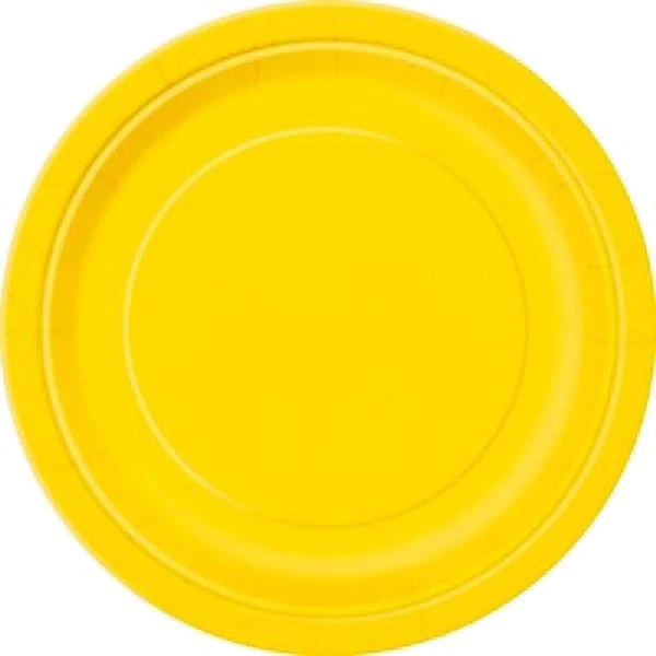 16PK 9IN YELLOW PLATES
