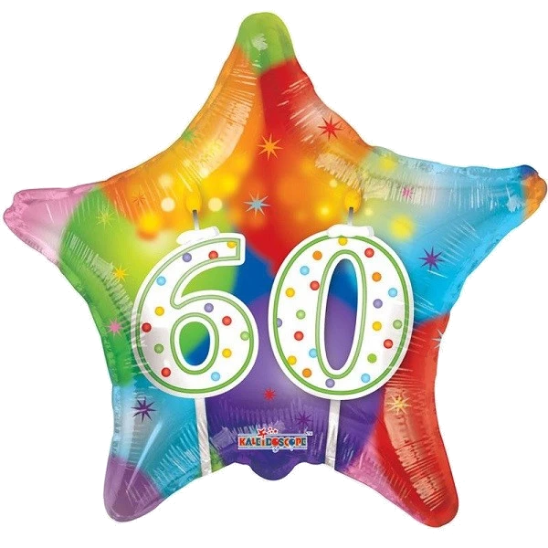 18IN STAR 60TH BIRTHDAY CANDLES FOIL