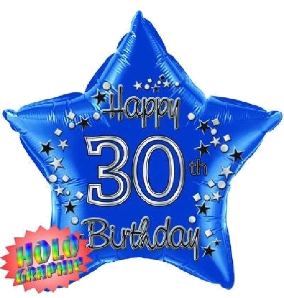 22IN 30TH BLUE FOIL BALLOON
