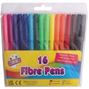 Art Box Fibre Pens 16 Assorted