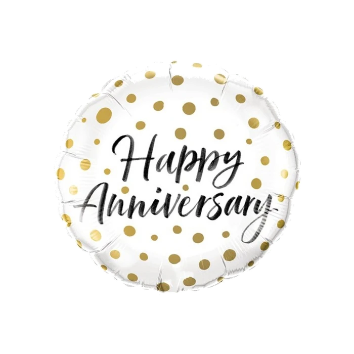 18In Happy Anniversary Gold Spot Balloon