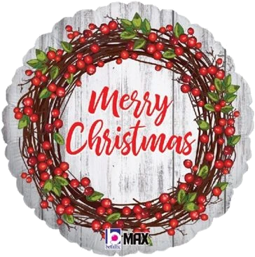 18In Rustic Christmas Foil Balloon