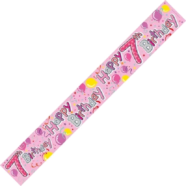 7TH BIRTHDAY GIRL HOLO 9FT BANNER