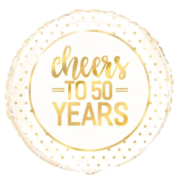 18IN CHEERS 50 YEARS FOIL BALLOON