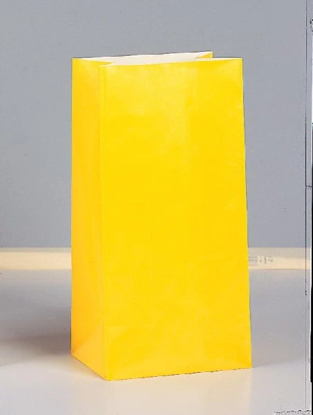 (12) Paper Party Bags Yellow
