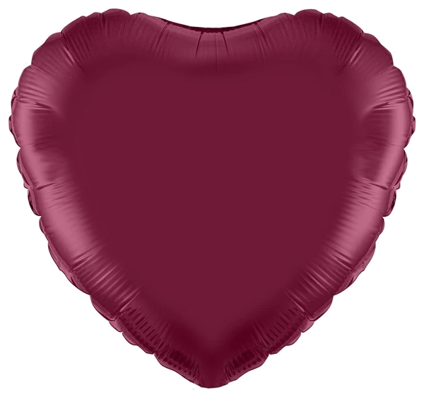 18In Burgundy Heart Foil Balloon