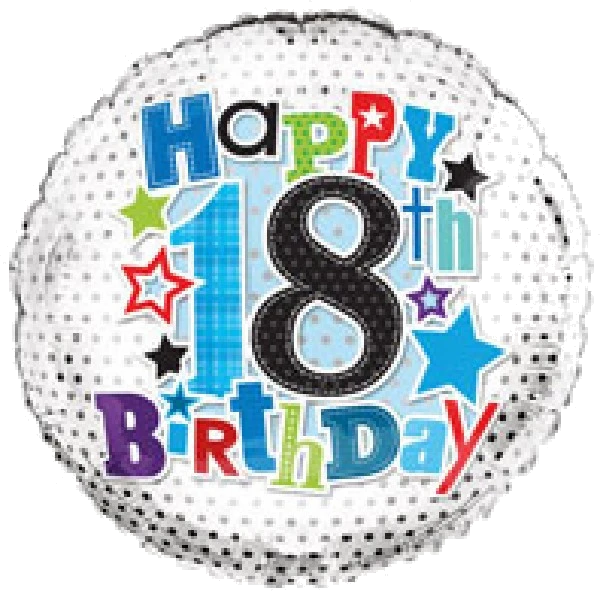18TH B/DAY 18IN FOIL BALLOON