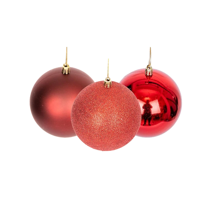 Baubles 6Cm Pk6 Dark Red