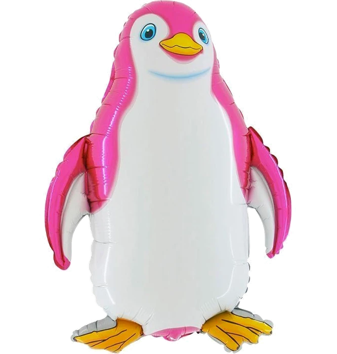 Penguin pink balloon