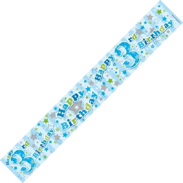 3RD BIRTHDAY BOY HOLO 9FT BANNER
