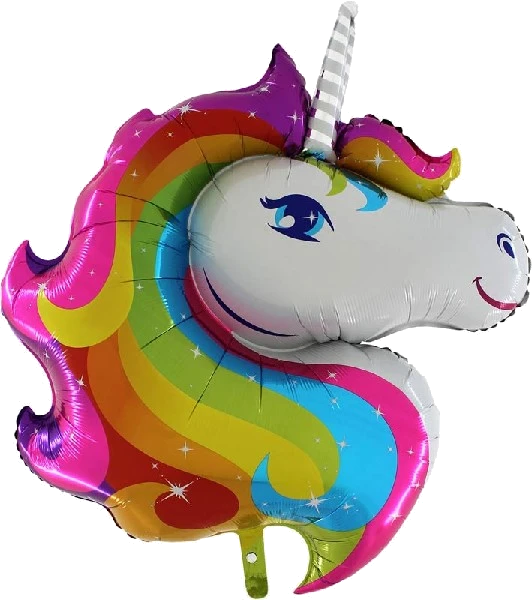 Rainbow Unicorn Head Shaped Foil