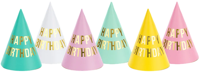6Pk 16Cm Happy Birthday Party Hats