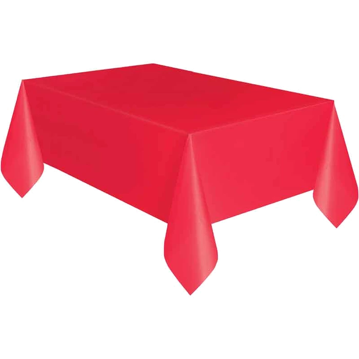 Red Plastic Table Cover (Standard Packaging)