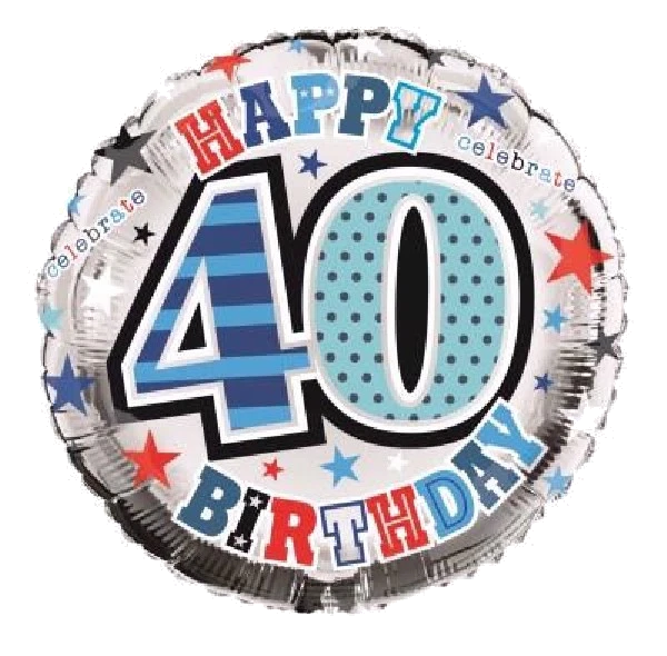 40TH B/DAY MALE 18IN FOIL BALLOON