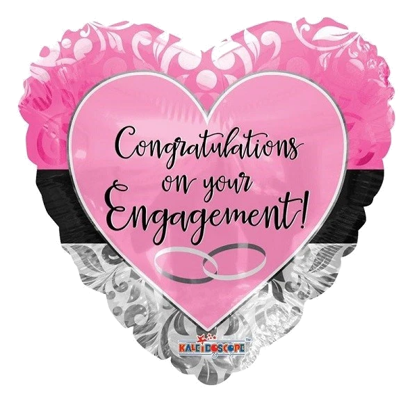 18IN ENGAGEMENT PINK HEART FOIL