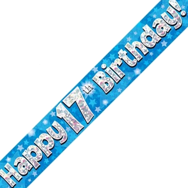 9FT 17TH BIRTHDAY BLUE BANNER