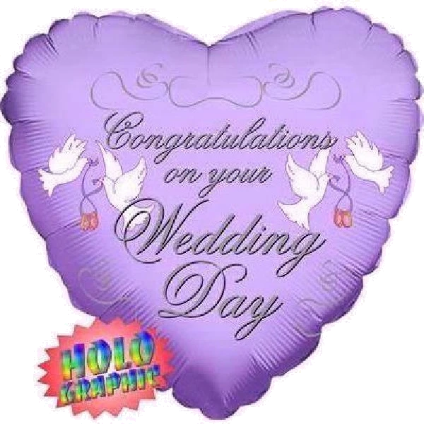 18IN LILAC WEDDING DAY FOIL BALLOON