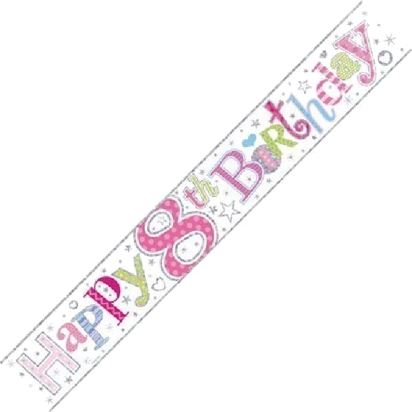 9FT AGE 8 GIRL WALL BANNER