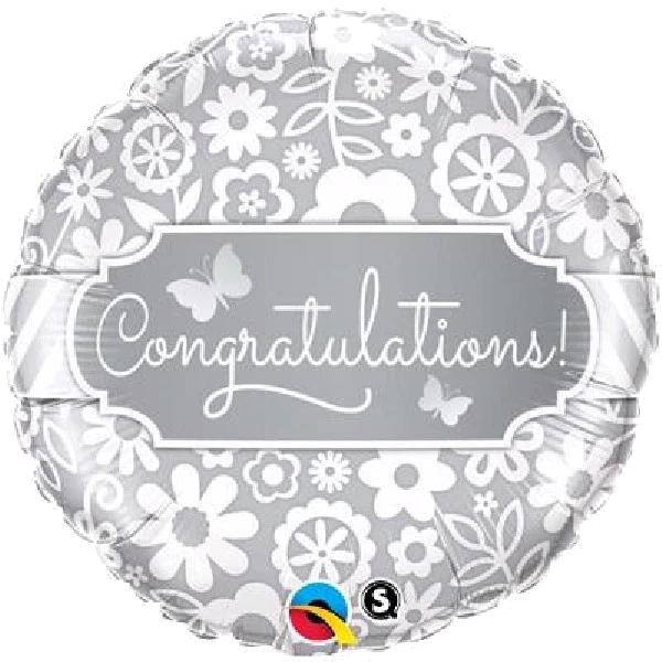 CONGRATS BUTTERFLIES 18IN FOIL