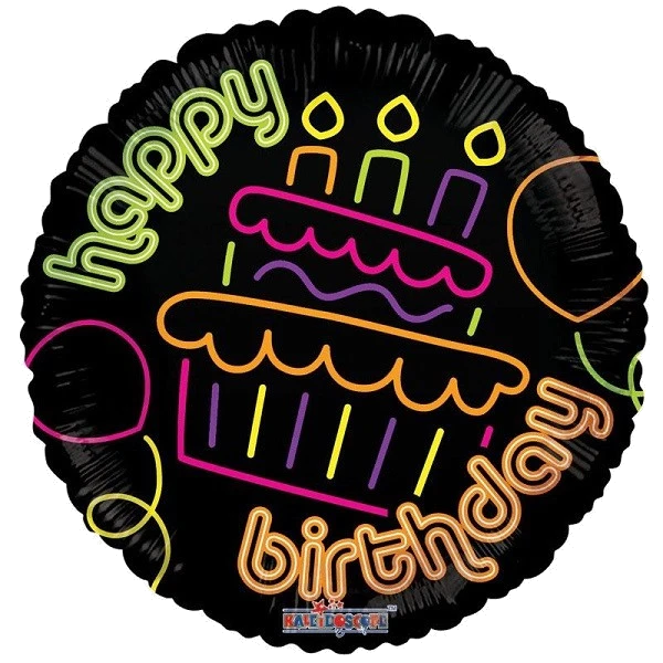 18IN BIRTHDAY CUPCAKE NEON FOIL