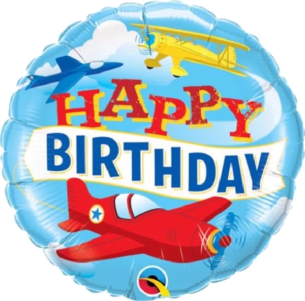 18IN B/DAY AIRPLANES FOIL BALLOON