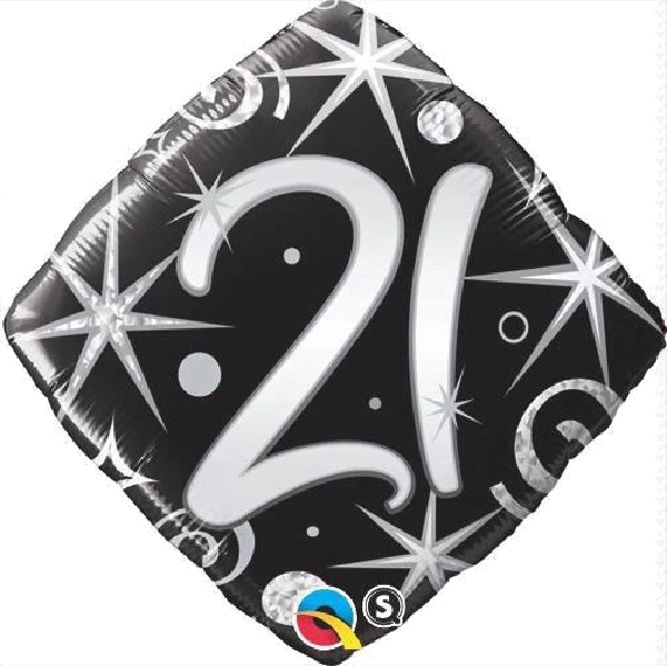 21ST B/DAY DIAMOND 18IN FOIL BALLOON