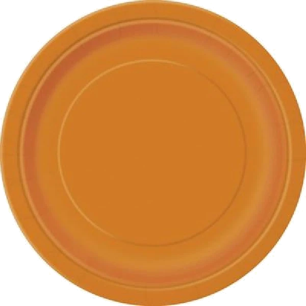 16PK 9IN PUMPKIN ORANGE PLATES