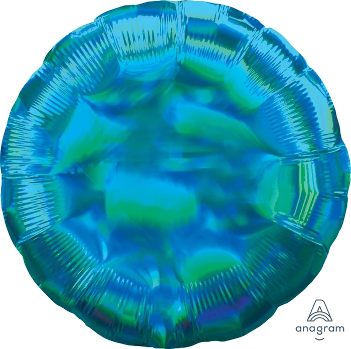 18In Iridescent Cyan Circle Foil